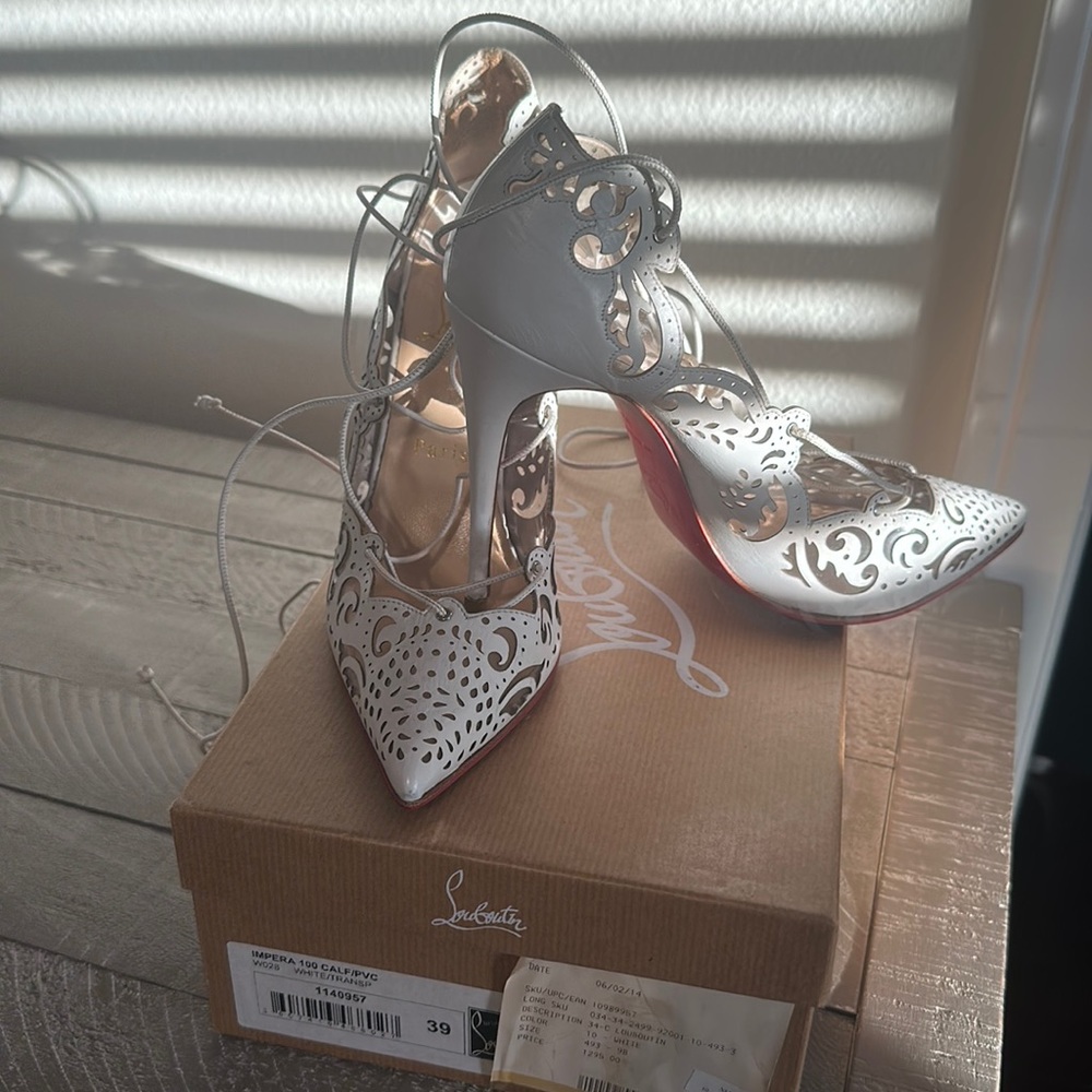 Christian Louboutin Impera 100 Calf/PVC Heels